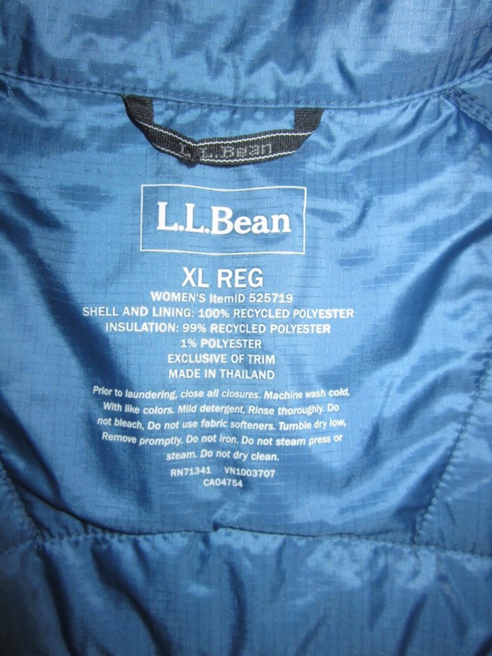 LL BEAN PrimaLoft Packaway Jacket Bright Mariner Item 525719 Women’s XL - Picture 12 of 15